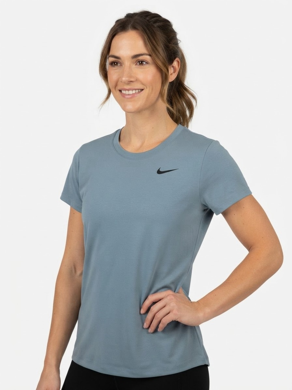 Nike The Nike Tee Blue Gray Dri-FIT Short Sleeve Athletic T-Shirt Size Medium